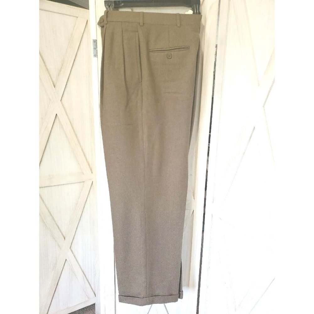 BULLOCK & JONES pants size 34 X 28.5 100% Virgin Wool Pants Slacks Pleated
